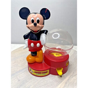 Vintage Mickey Mouse Gumball Bank – Disney – Red Plastic Coin Bank
